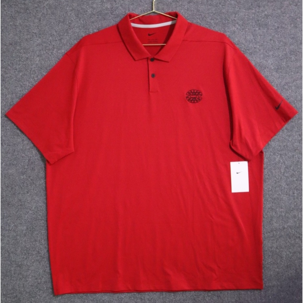 NEW Nike Polo Shirt Men 2XL Red Golf Micro Pique Dri-FIT Tech Performance NWT‎